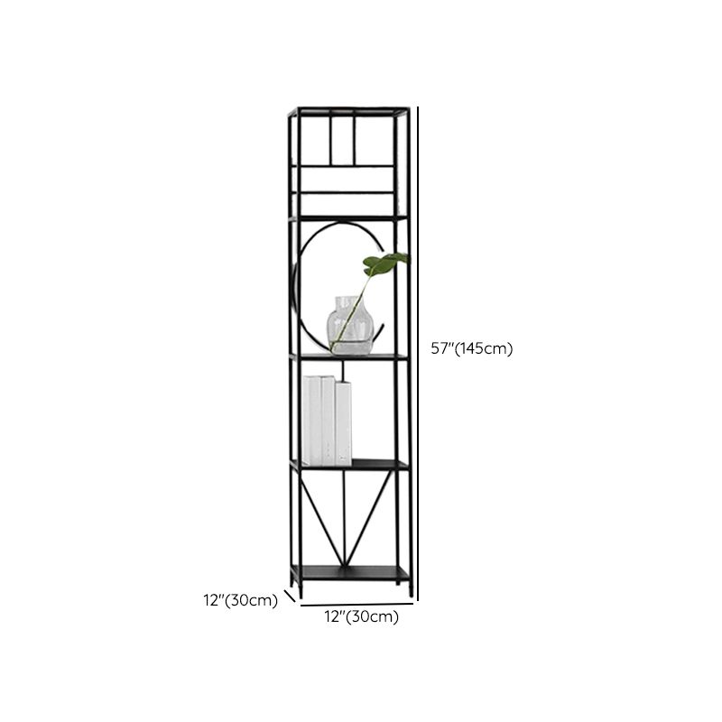 Glam Open Back Bookcase Standard Metal Bookshelf with Shelves