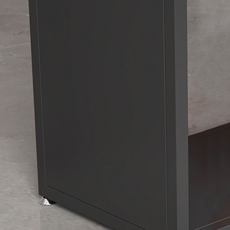 Pedestal Sintered Stone Bar Table Modern Dining Table with Storage Shelves