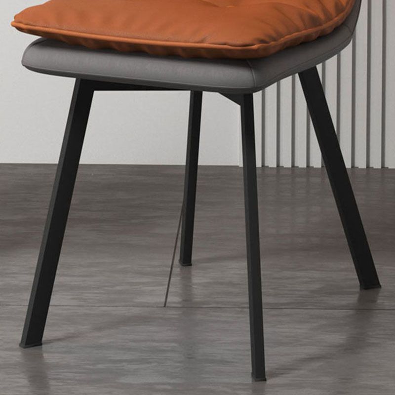 Imitación de cuero del estilo industrial que cena la silla sólida sin brazos de la parte posterior de las sillas