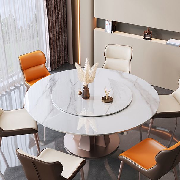 Modern Round Table Sintered Stone Dining Table with Turntable