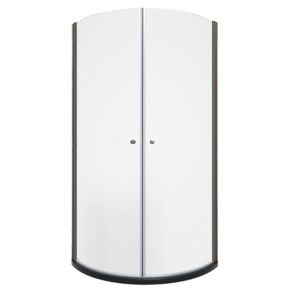 Hinged Door Shower Enclosure Tempered Glass Semi-Frameless Shower Enclosure