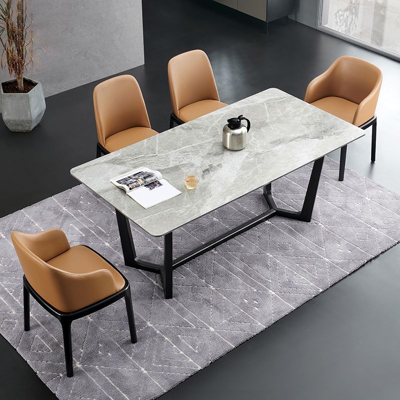Modern Style Sintered Stone Rectangle Table Set 1/4/5 Pieces Dining Set