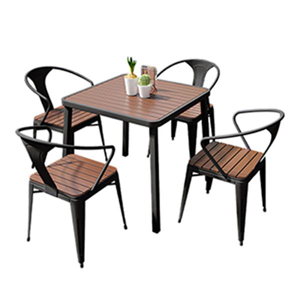 Outdoor Contemporary Coffee Table Metal Frame Rectangle Dining Table