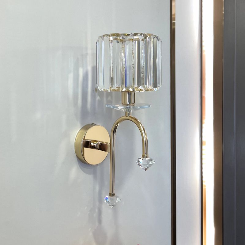 Cylinder/Cone Crystal Sconce Light Postmodern Wall Mounted Light Fixture