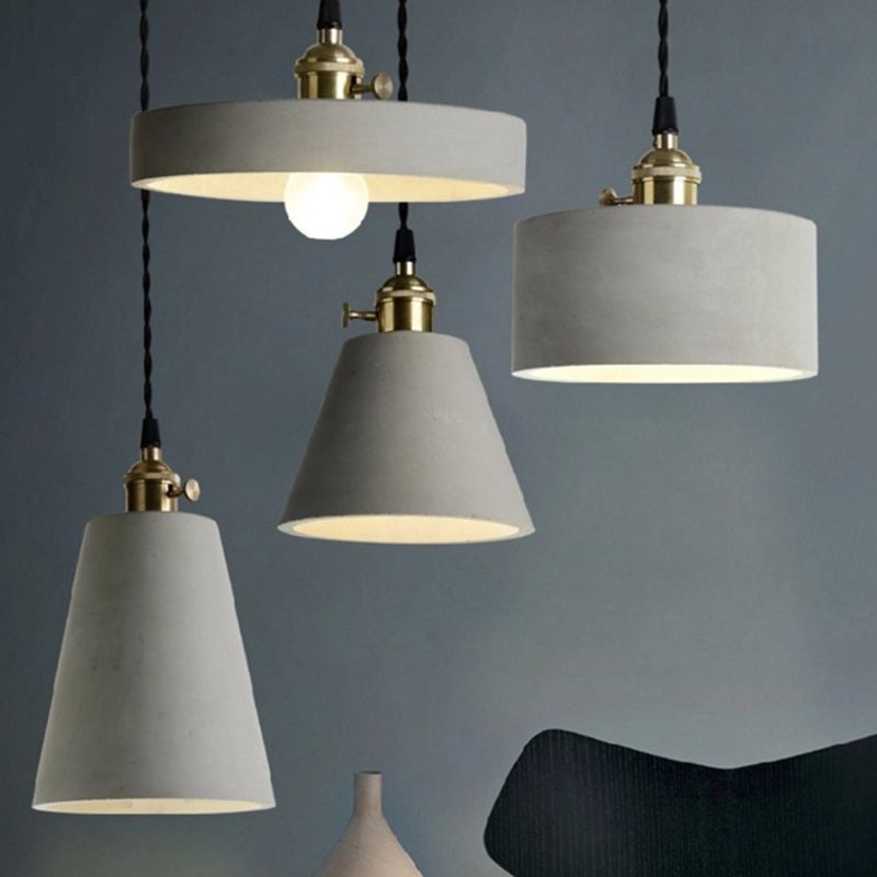 Luci a soffitto a sospensione cemento con tonalità moderna 1 ciondolo luce