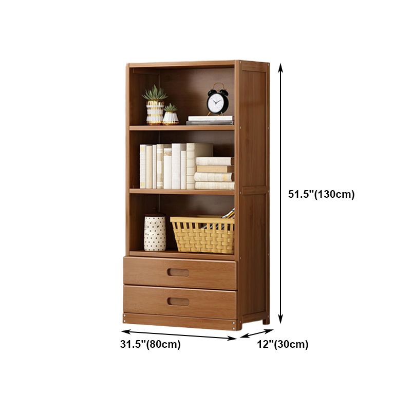 Contemporary Vertical Standard Bookcase Brown Manufactured Wood Bookshelf
