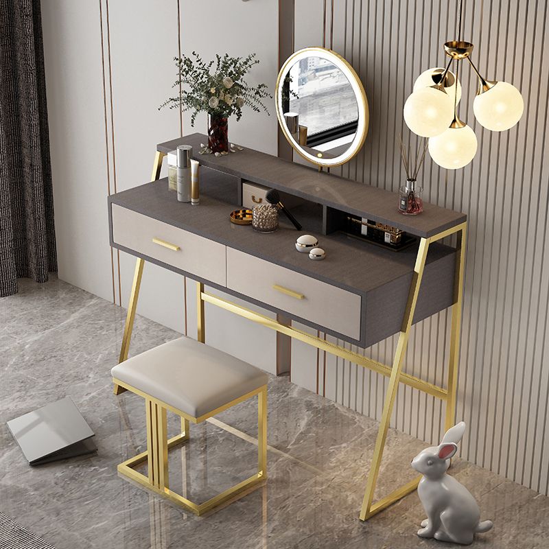 Bedroom Glam 2-Drawer Standing Storage Box Vanity Dressing Table