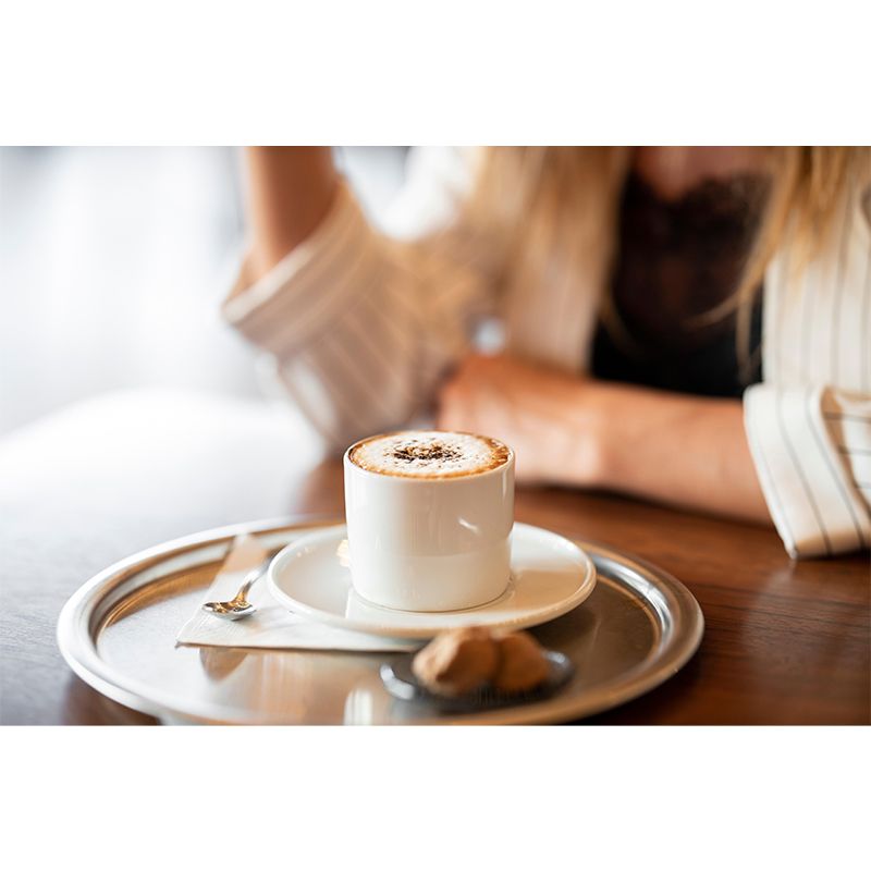 Customized Cappuccino Coffee Mural Wallpaper Stain Resistant Wall Covering for Coffee Shop