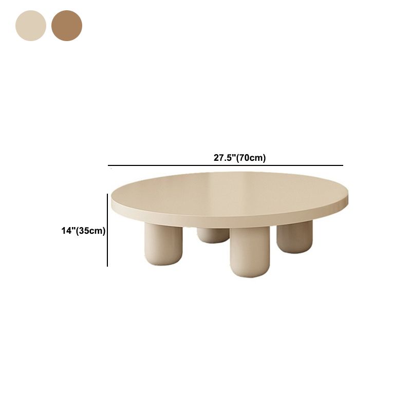 4 Legs Coffee Table Round Minimalist Coffee Table for Living Room