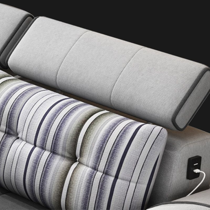 Modular Contemporary Faux Leather and Linen Furniture Sectionals