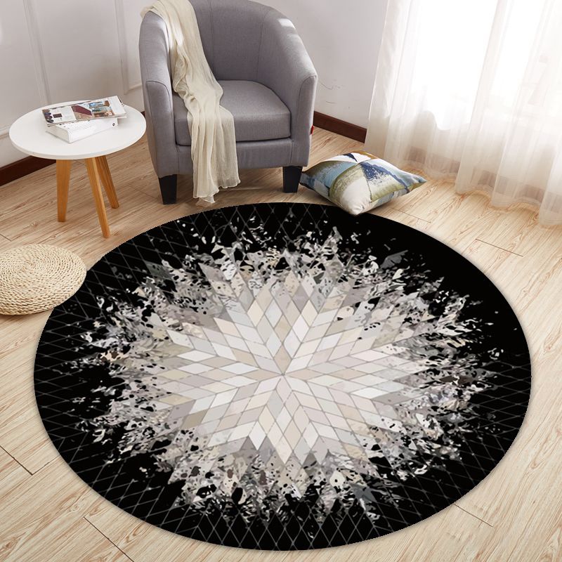 Modern Cartoon Print Rug Multi-Color Polyster Area Rug Anti-Slip Backing Machine Washable Carpet for Kids Room
