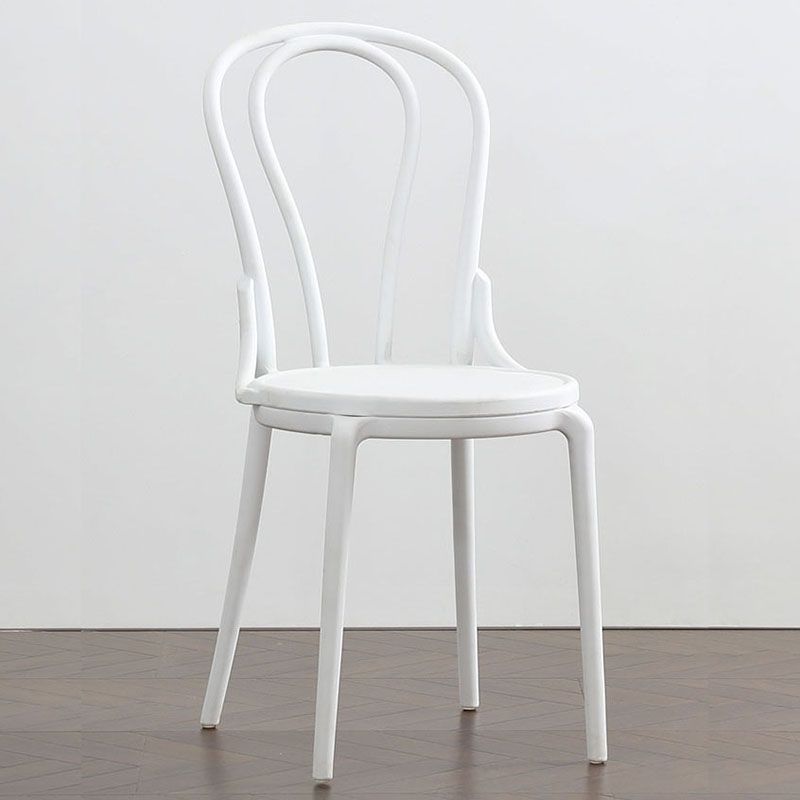 Silla trasera Windsor contemporánea, silla sin brazos de comedor de plástico para el hogar
