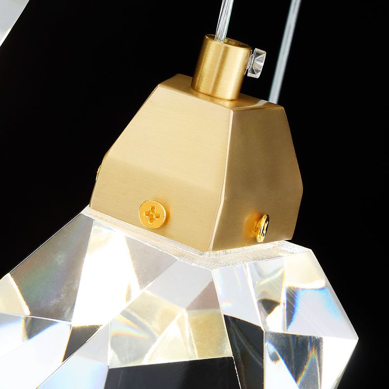 Meerdere afgeschuinde kristalprisma's Droplamp Moderne lange suspensie hanglamp voor trap