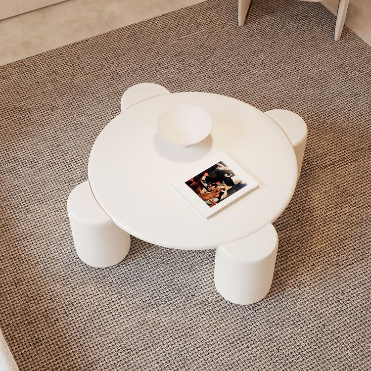 Modern Round Solid Wood Coffee Table with 4 Legs Coffee Or End Table