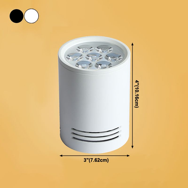 Modern Simple LED Ceiling Lamp Aluminium Cylindrical Flush Mount for Dining Room