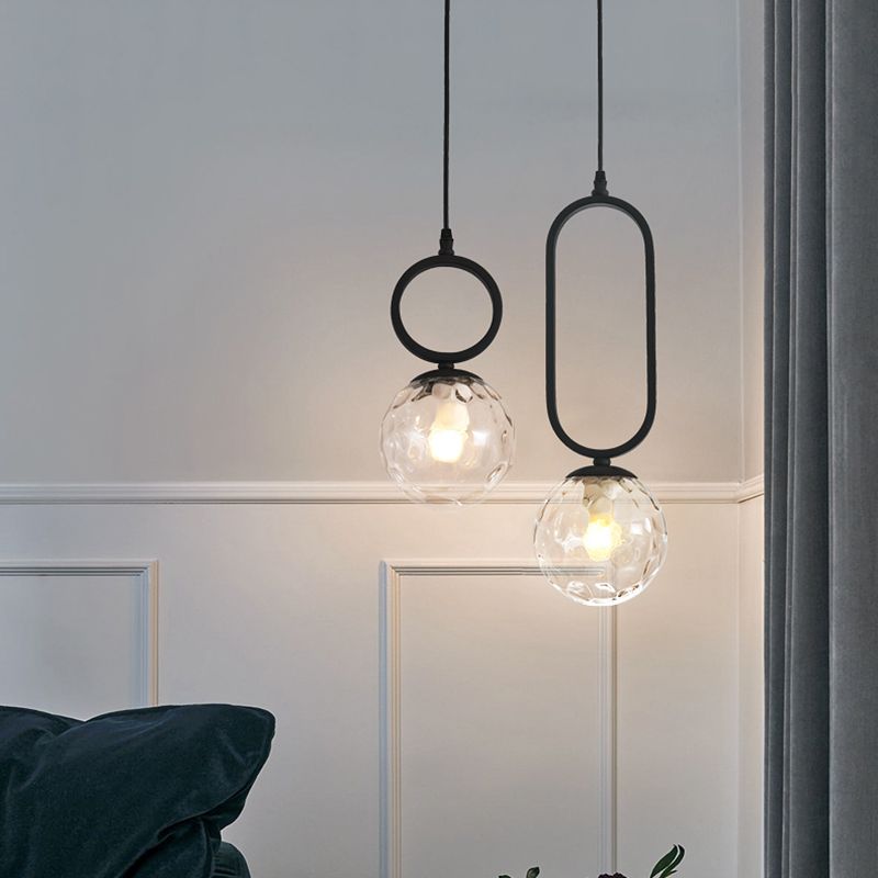 Spherical Restaurant Pendant Lighting Glass 1-Light Modern Style Hanging Light Fixture