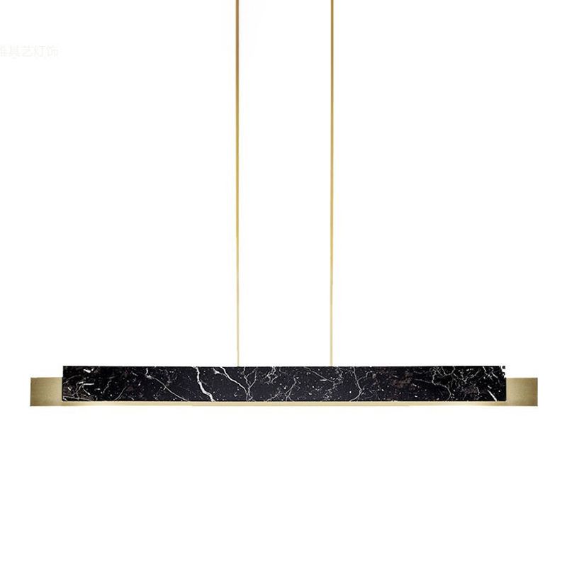 Modern Style Linear Pendant Lighting Metal 1- Light Island Light Fixture