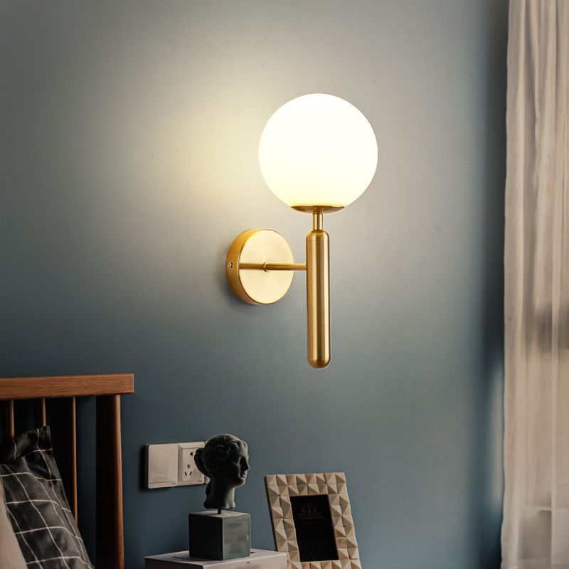 Sphere Shape Glass Sconce Light Modern Style Wall Sconce Lighting for Living Room