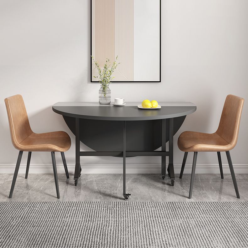 47 '' tavolo da pranzo in legno artificiale pieghevole estesibile tavolo rotondo con base di cavalletto