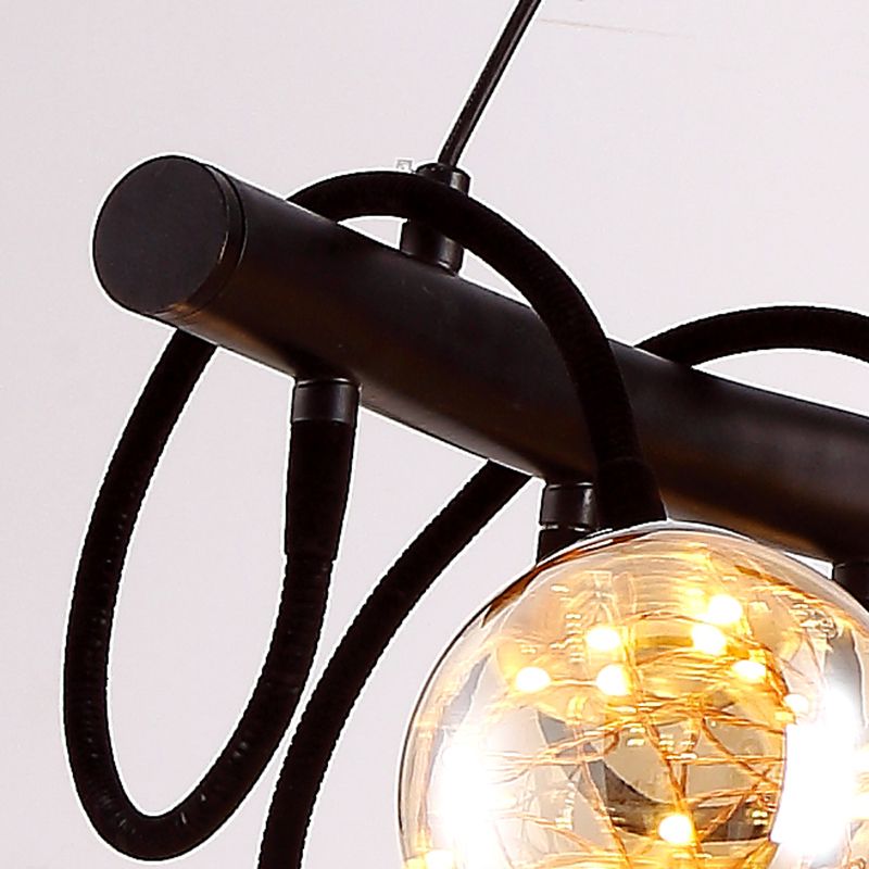 Contemporáneo de lámpara de lámpara de la isla Sphere Sphere Island Lights en negro