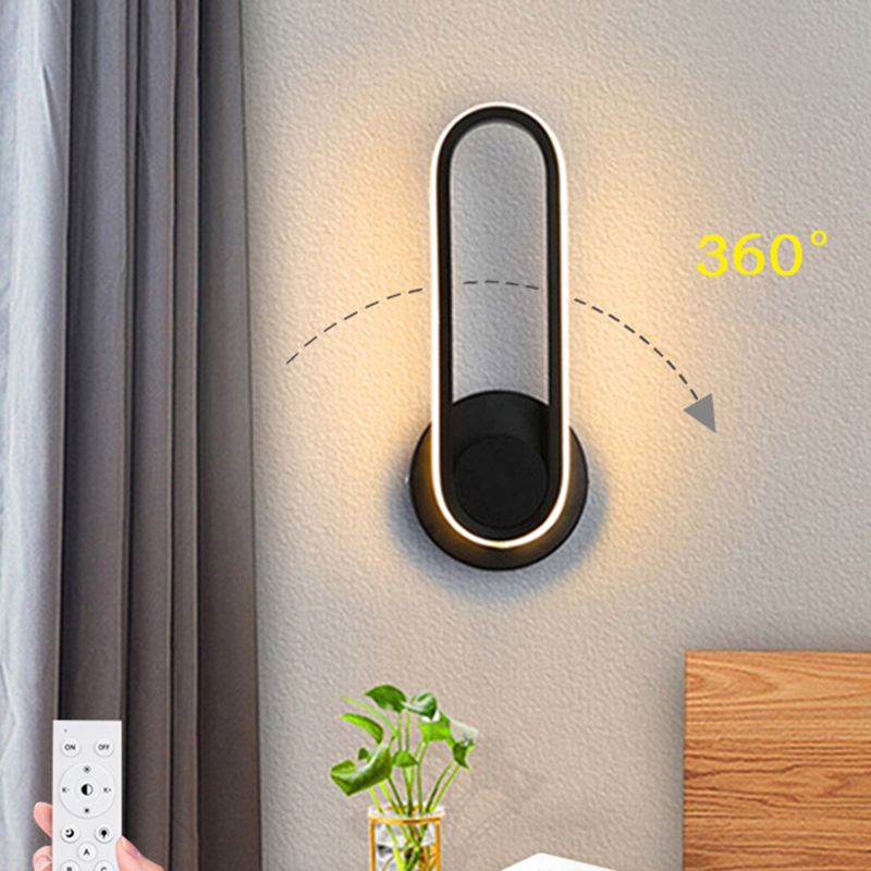 Lámpara de pared rotativa LED oblonga en moderna luz de pared de aluminio de estilo conciso con sombra acrílica