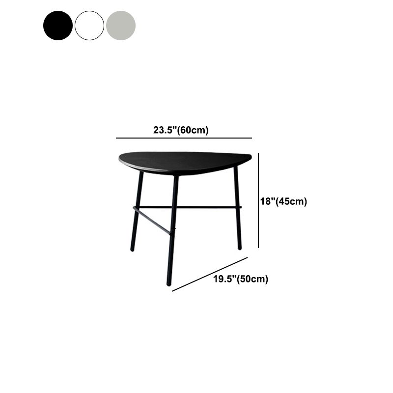 Modern Metal 3 Legs / Trestle Base Triangle / Oval Wood Top Coffee Table