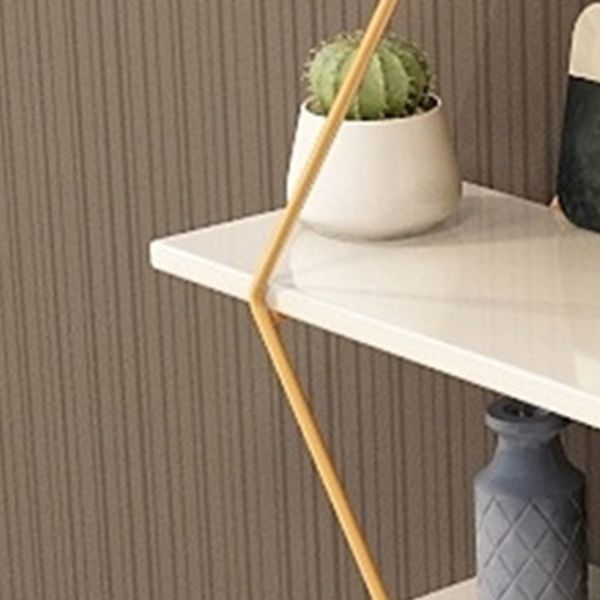 Open Bookcase Bookshelf Light Luxury Metal 3-Tier Book Shelf