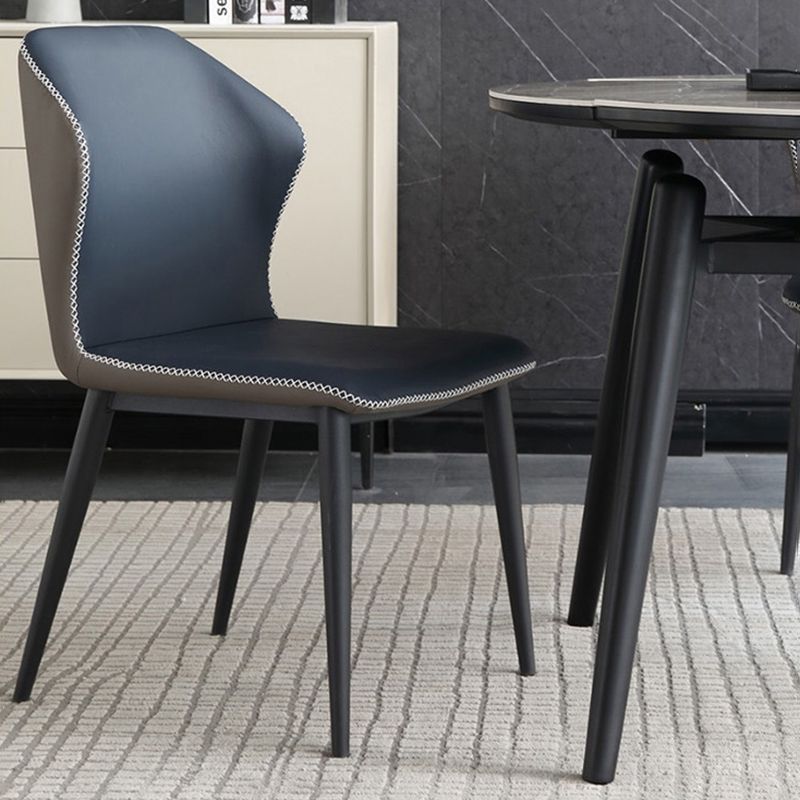 Modern Metal Dining Room Set Standard Height Black Legs Dining Set with Rectangle Table