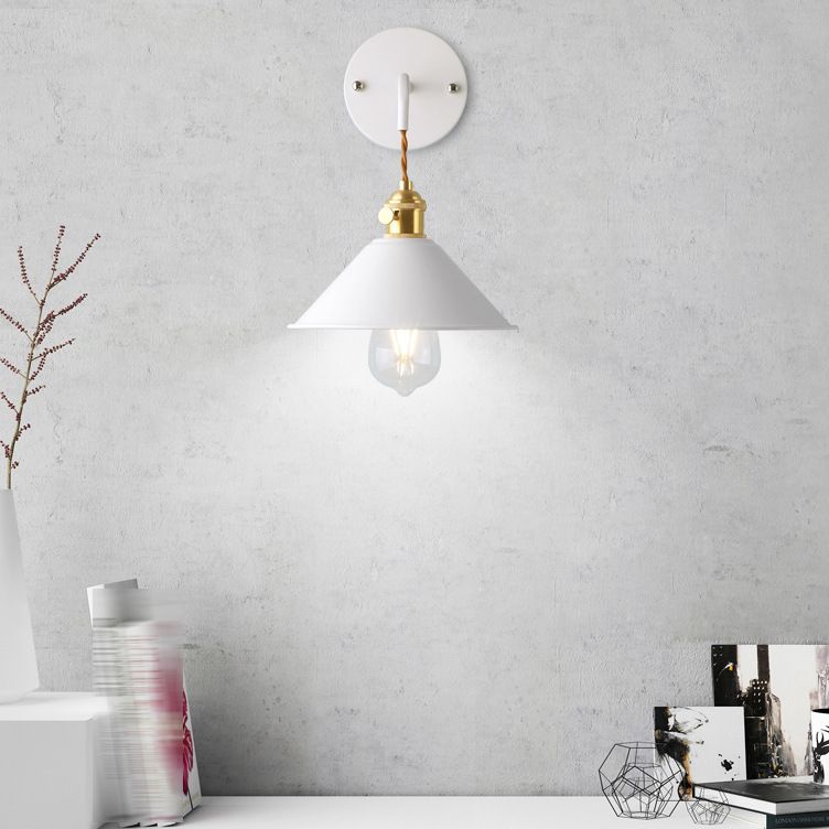 Modern Style Cone Wall Mounted Lamps Metal 1 Light Wall Lighting Ideas