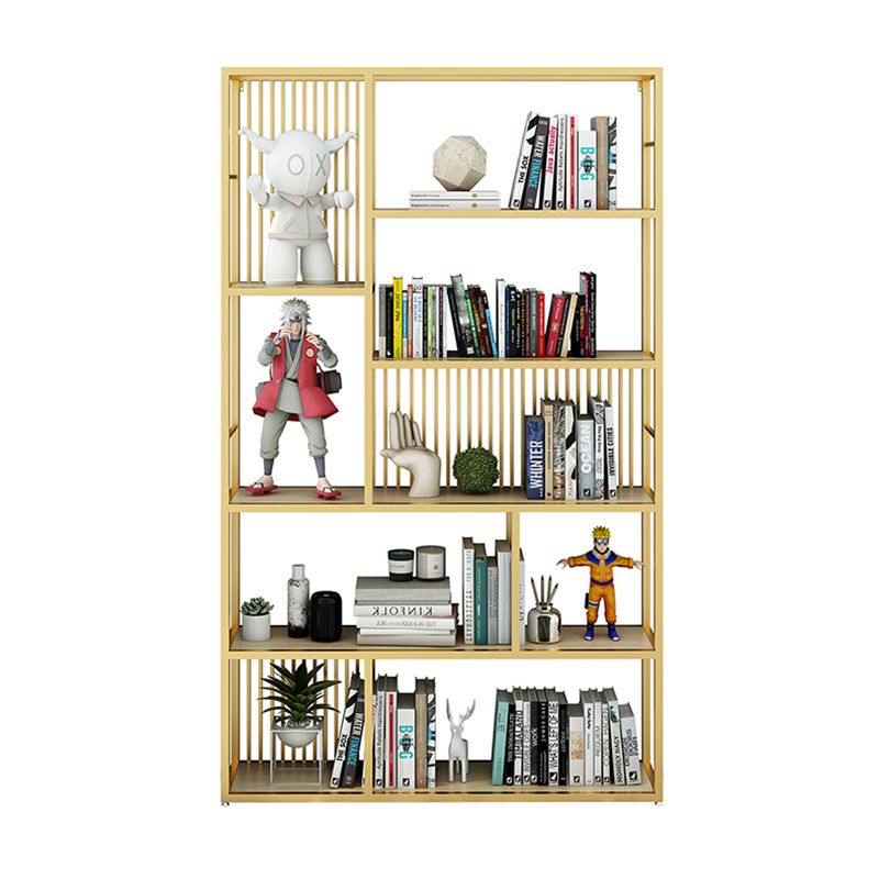 Open Back Shelf Bookcase Glam Style Bookcase for Office and Study Room