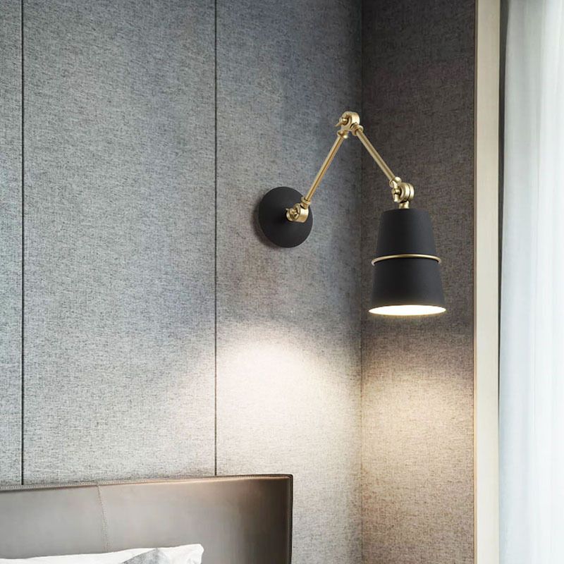 Verstellbare 1-Licht-Kegel Wandleuchten Moderner Aluminium-Wandbeleuchtungsideen in Schwarz und Weiß