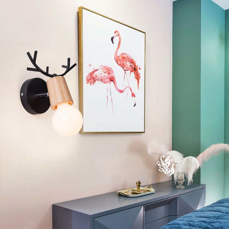 1-Light Unique Wall Sconce Modern Style Metal Wall Lighting for Bedroom