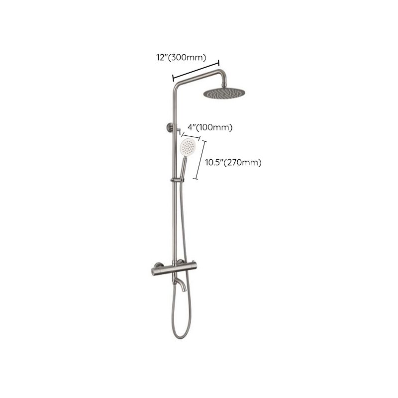 Modern Shower Set Stainless Steel Temperature Control Wall Mounted Shower Combo