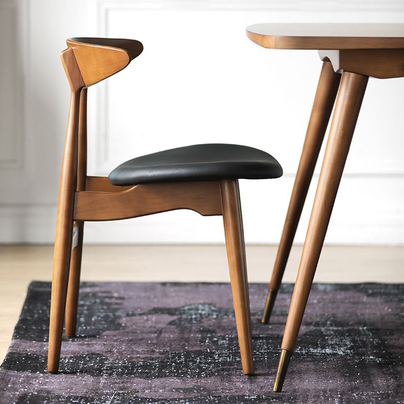 Chaise de salle à manger contemporaine chaise latérale ouverte avec 4 pattes en bois pour un usage domestique