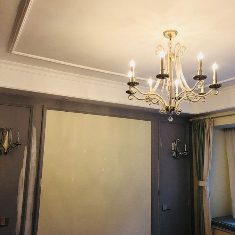 Lustre de style européen Light Crystal Multi-Head Pendants pour le salon