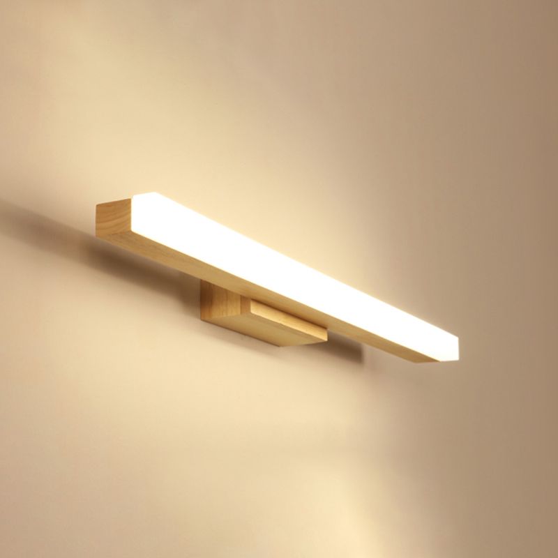 1 luz de pared lineal de luz iluminación de pared de madera de estilo moderno para baño de ducha