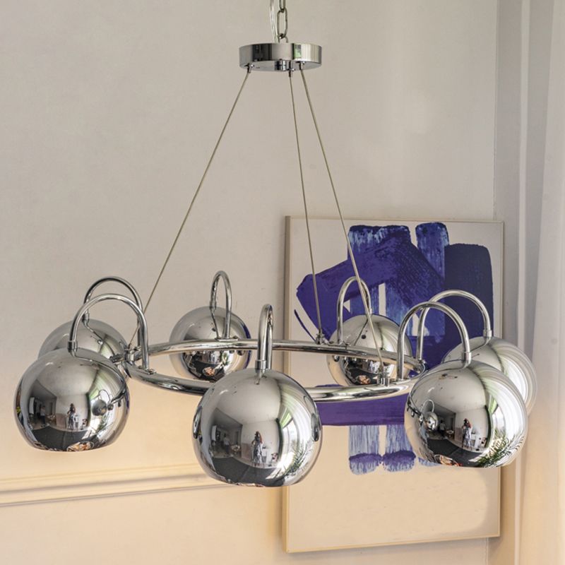 Postmodern Metal Chandelier Light Fixtures Multi Head Restaurant Hanging Chandelier