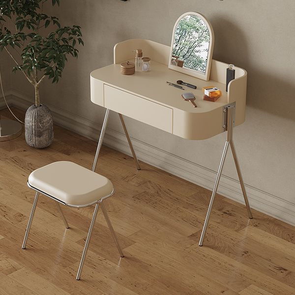 Wood Standing Makeup Vanity Set Modern Makeup Vanity with Metal Base