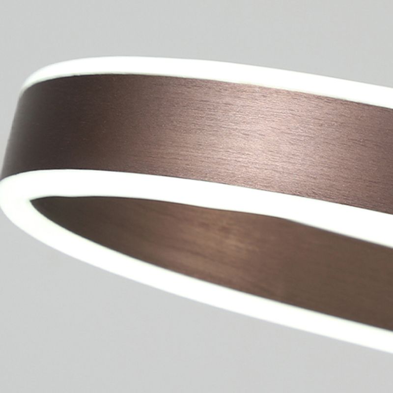 1-Light Minimalism Chandelier Lamp Oval LED Island Pendant for Study Room