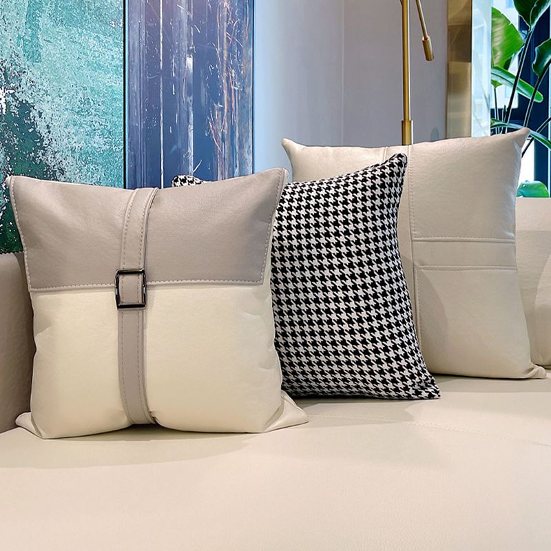 Stain-Resistant Modern Faux Leather Sofa/Sectional Pillowed Back Cushions