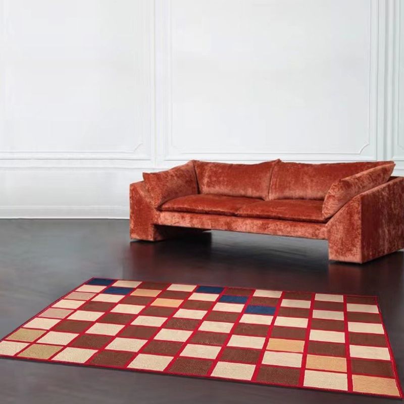 Oranje eigentijds tapijten polyester rooster tapijt wasbaar tapijt voor woonkamer