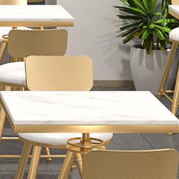 Glam Style Bar Table Set 1/2/3 Pieces Bar Table with Metal Stools