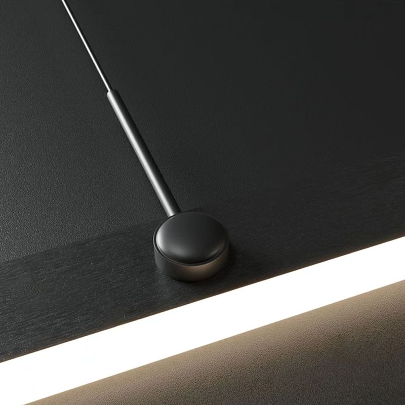 Finition noire carré lustre moderne LED Aluminium suspendu en aluminium suspendu