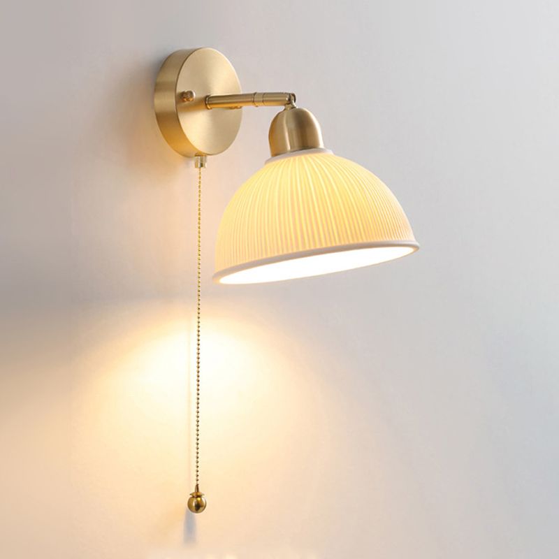 Postmodern Wall Lamp 1-Light Wall Mount Lamp with Ceramics Shade for Bedroom