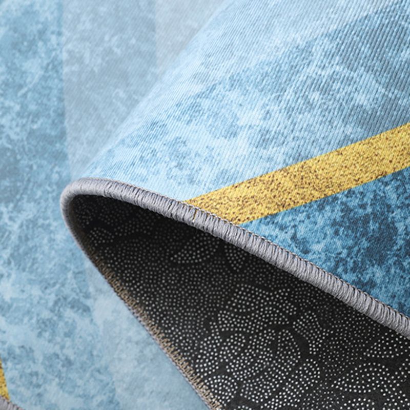 Yellow Striped Carpet Nordic Polyester Carpet Washable Carpet for Home Decor