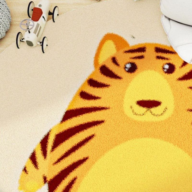 Lambswool Kids Area Carpet Stain Resistant Round Carpet Animal Print Modern Rug