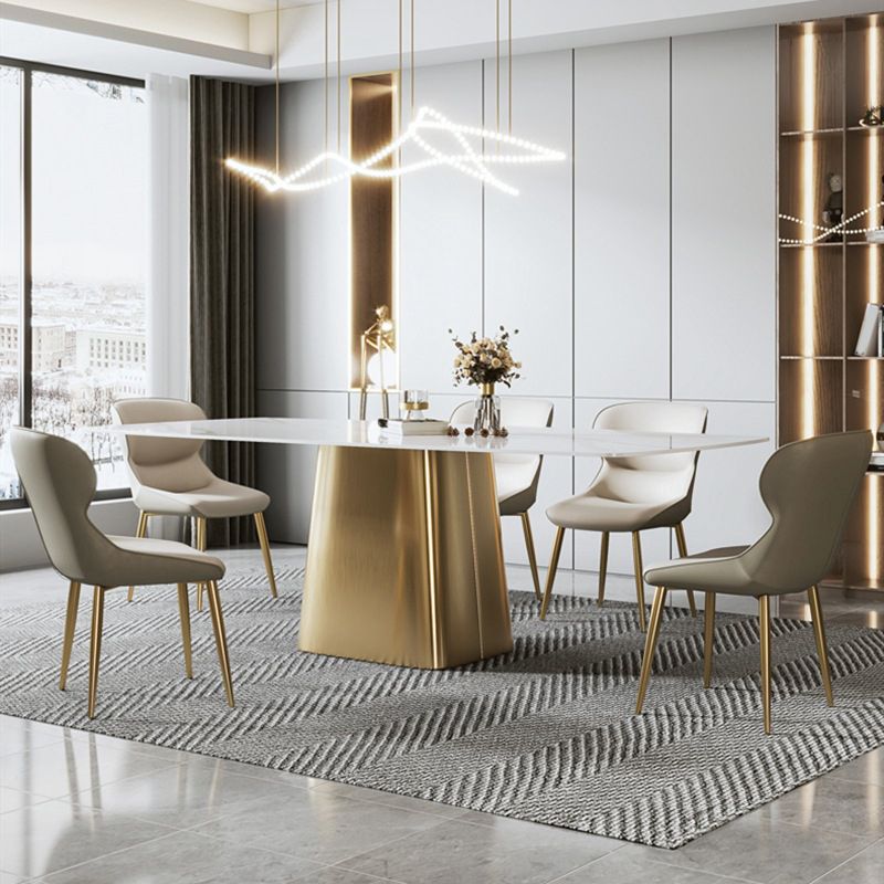 Nordic Glam Sintered Stone Dining Oval Table Set 1/4/5/6/7 Pieces Dining Set for Home