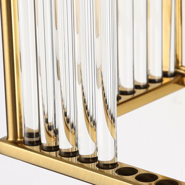 Modern Luxury Wall Lamp Rectangular Metal Wall Light with Crystal Shade
