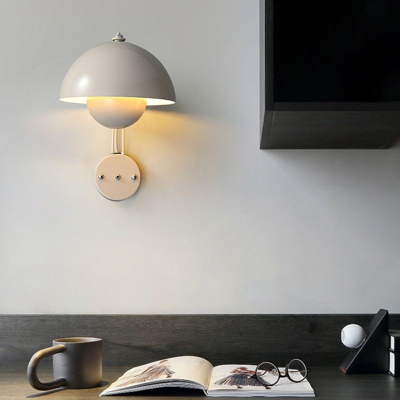 Nordic Style Metal Wall Mount Light Dome Shape Colorful Wall Lamp for Living Room