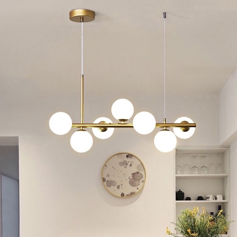 Spherical Glass Island Chandelier Light Nordic Style Chandelier Lighting Fixture